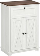 HOMCOM Bufet de depozitare cu multiple spații de depozitare, 2 uși cu raft reglabil, 1 sertar, 60L x 30Ad x 87,5Î cm | Aosom Romania