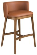 Scaun de bar design LUX, Nuc, Piele sintetica, Brown
