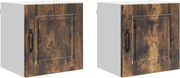 vidaXL Dulap de bucătărie cu raft 2 pcs Stejar fumuriu 40 x 31 x 40 cm