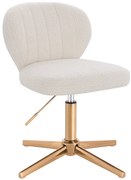 HR193CROSS Scaun Crem Boucle cu Bază Aurie