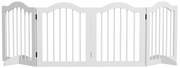 PawHut Barieră de Separare pentru Câini, 4 Panouri, pentru Scări, Holuri, Uși, MDF/Lemn Masiv, Alb | Aosom Romania