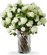 Buchet artificial LUX din 36 fire Hortensii albe, Hydrangeas snowball