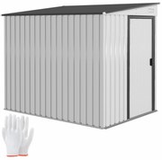 Outsunny magazie grădină căsuță de unelte pentru grădină 154x206.5x160/181 cm alb | Aosom Romania