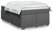 vidaXL Pat box spring cu saltea, gri închis, 120x190 cm, textil