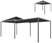 Outsunny Pavilion de Grădină Extensibil Până cu 2 Roți cu Frână, 560x295x275 cm, Gri Închis | Aosom Romania