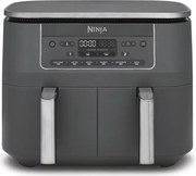 Friteuza dubla cu aer cald Ninja DZ300EU, 7,6 L, 6 programe, Timer, Zone independente, Gri