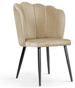 Scaun tapitat Hilton bej picioare negru - H88 cm