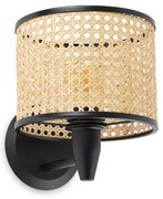 Aplica de perete moderna design natural MAMBO negru/ratan 64307-47