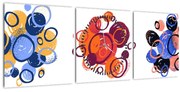 Tabloul cercuri colorate (cu ceas) (90x30 cm)
