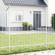 vidaXL Gard de Grădină Alb 10.2 x 1.5 m Oțel vopsit în pulbere