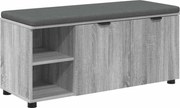vidaXL Bancă pentru hol cu pernă cu raft Sonoma gri 100 x 38 x 46 cm