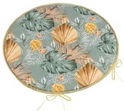 Bellatex Perna rotundă Adéla netedă Monsteratrandafir galben 40 x 40 cm