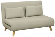 HOMCOM Canapea de dormit Canapea de relaxare Canapea Canapea, inclusiv 2 perne, Material de Catifea, 130 x 78 x 79 cm, Bej | Aosom Romania