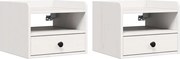 vidaXL Noptieră 2 pcs Alb 38 x 36 x 29,5 cm Lemn masiv de pin