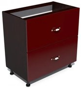 Corp inferior 80 cu 2 sertare metalice pentru greutate Zebra MDF rosu simplu