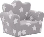 vidaXL Canapea pentru copii, gri deschis cu stele, pluș moale