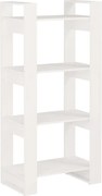vidaXL Bibliotecă/Separator cameră,alb, 60x35x125 cm, lemn masiv pin
