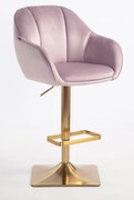 HR2055KW Scaun Mov din Catifea cu Bază Aurie