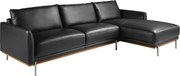 Coltar LUX 5 locuri design italian cu sezlong dreapta Cowhide black