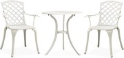 vidaXL Set mobilier bistro, 3 piese, alb, aluminiu turnat