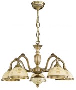 Candelabru cu 5 brate din alama cu sticla decorata design italian 6208