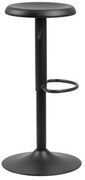 Scaun de bar negru cu înălțime ajustabilă din metal (înălțime șezut 59 cm) Finch – Actona