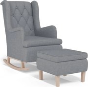 vidaXL Fotoliu balansoar cu taburet, gri deschis, material textil