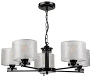 Candelabru pe lanț ROSA 5xE27/60W/230V negru/gri