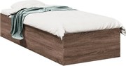 vidaXL Cadru pat fără saltea, stejar maro 75x190 cm lemn prelucrat
