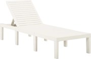 vidaXL Șezlong, alb, plastic