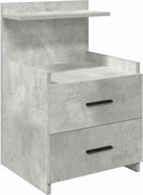vidaXL Noptieră cu 2 sertare, gri beton, 40x36,5x62 cm