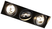 Spot integrat negru GU10 AR70 fara rama 3 lumini - Oneon
