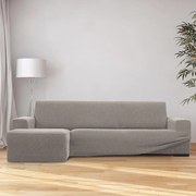 Huse super elastice HARMONIA gri deschis canapea cu otoman stânga (l. 210 - 320 cm)