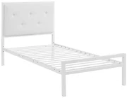 Cadru pat metalic Hanna cu grilaj cadou-90x200 cm-alb