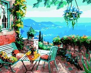 Pictura pe numere cu un cadru "Terasă" 50x40 cm