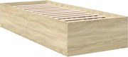 vidaXL Cadru de pat, stejar sonoma, 90x190 cm, lemn prelucrat