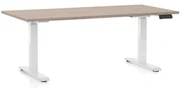 Masa inaltime reglabila OfficeTech C, 160 x 80 cm, bază albă, stejar