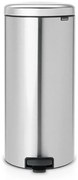 Cos de gunoi cu pedala Brabantia NewIcon 649061, 30 L, Inchidere usoara, Baza antiderapanta, Rezistent la amprente, Inox Mat