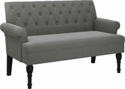 vidaXL Bancă cu spătar gri închis 120x62x75,5 cm, material textil