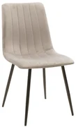 Scaun Bucatarie/Dining Nomir Catifea Gri, Picioare Metalice Finisaj Lemn