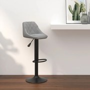 vidaXL Scaun de bar, gri deschis, catifea