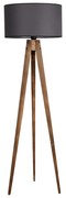Lampadar negru/maro cu abajur textil (înălțime 153 cm) Tripod – Opviq lights