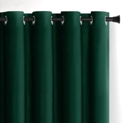 Draperie verde-închis dimout (semi-opacă) din catifea 140x245 cm Eyelets – Restilo