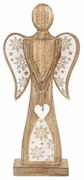 Decorațiune de Crăciun din lemn Orion Înger cuinimă , 45,5 cm