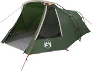 vidaXL Cort tunel pentru 3 persoane Verde și alb 328 x 228 x 115 cm