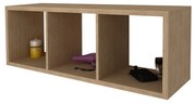 Etajera Lira, 3 Casete, 25mm, Lemn Natural, 113 x 40 x 30 cm