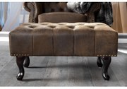 Taburete clasic stil englezesc Chesterfield maro antic