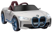 HOMCOM Masinuta Electrica pentru Copii BMW i4 cu Licenta de 12V cu Telecomanda, Baterii Portabile, Muzica, Claxon, pentru 3-6 ani Alb | Aosom Romania