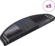 vidaXL Covorașe scări, 5 buc., negru și gri, 65x21x4 cm, autoadeziv