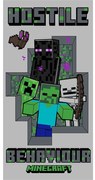 Prosop pentru copii, gri, din bumbac 70x140 cm Minecraft Hostile Behaviour – Jerry Fabrics